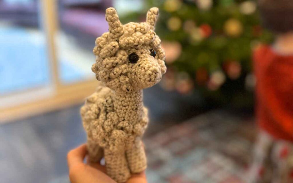 photo of my crochet alpaca
