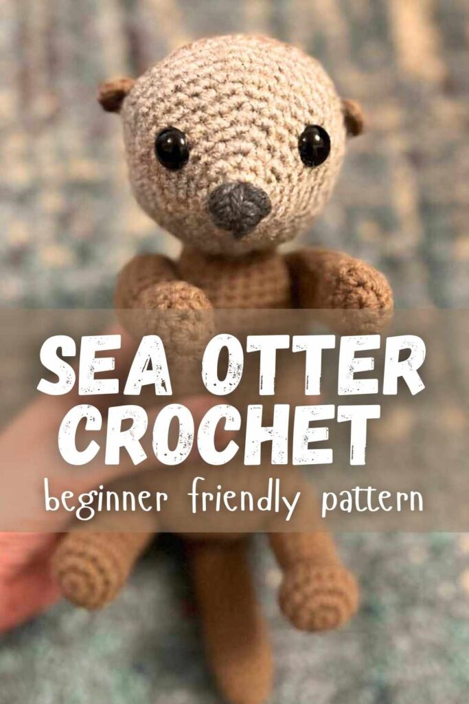 photo of crochet sea otter