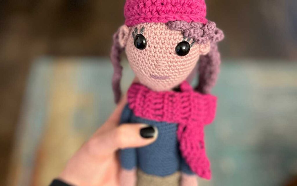 crochet winter doll