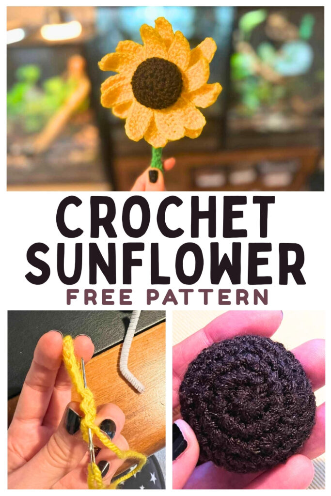 photos of crochet sunflowers