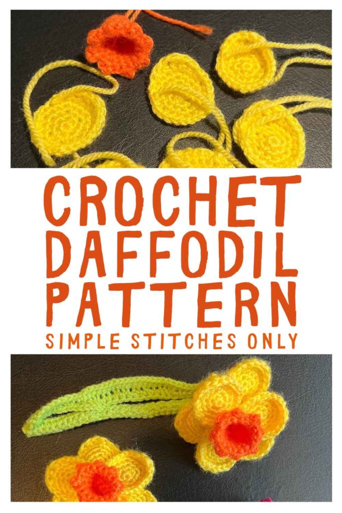 photo of crochet daffodils