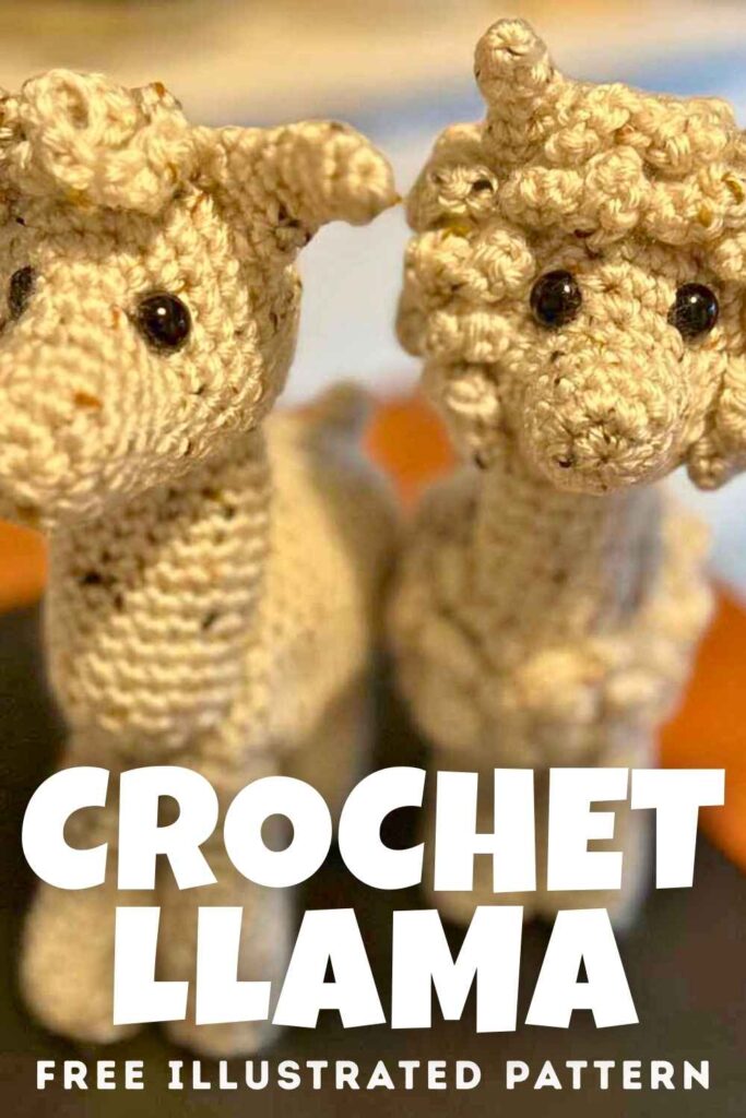 photo of a crochet llama and alpaca