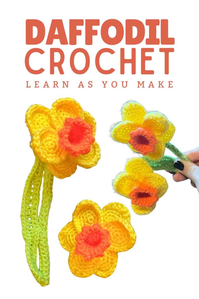 photo of crochet daffodils