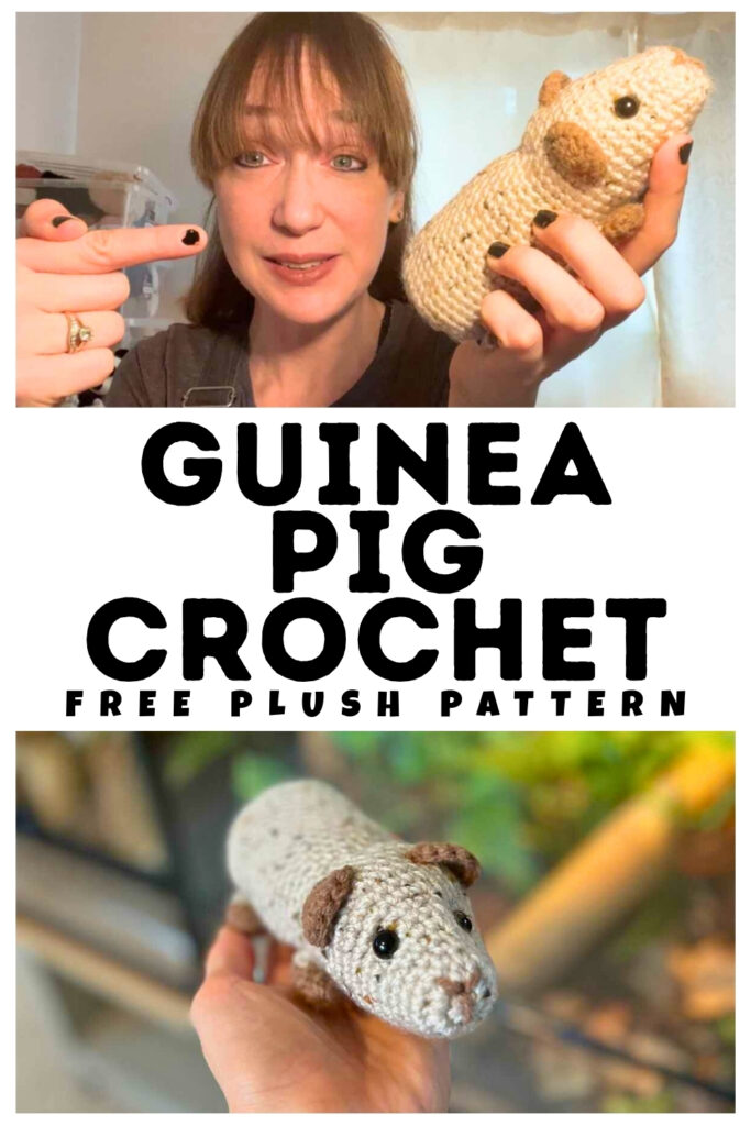 photos of a crochet guinea pig