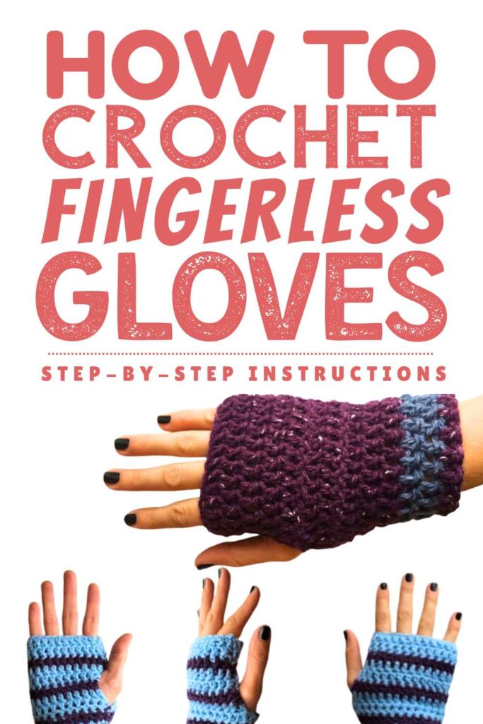 photo of crochet fingerless gloves