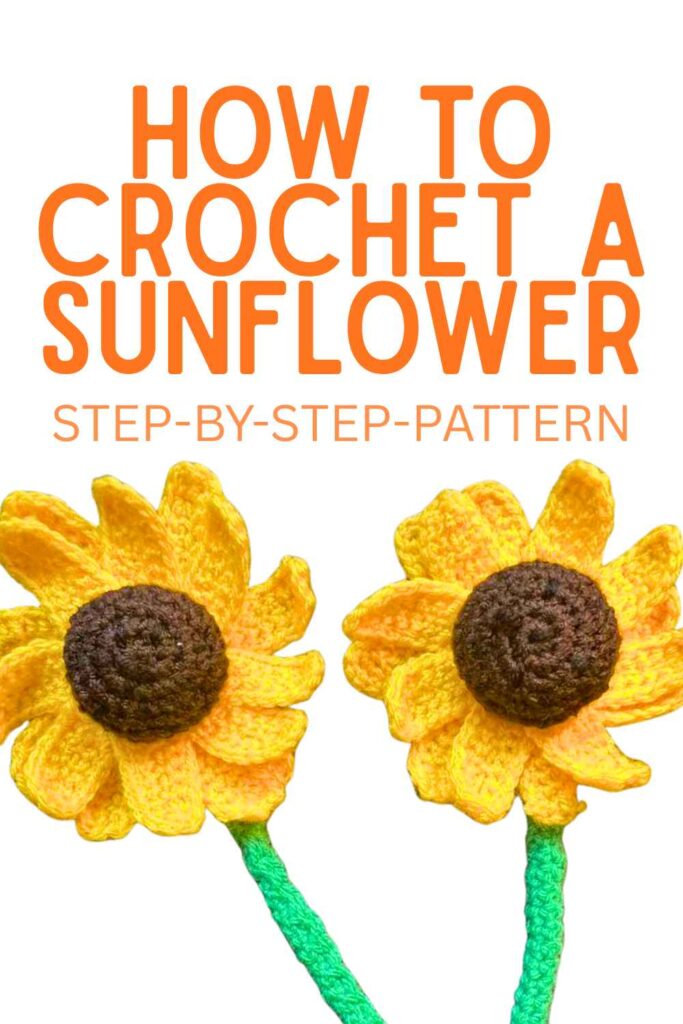 photo of crochet sunflowers