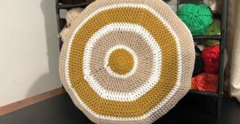 circular crochet throw pillow