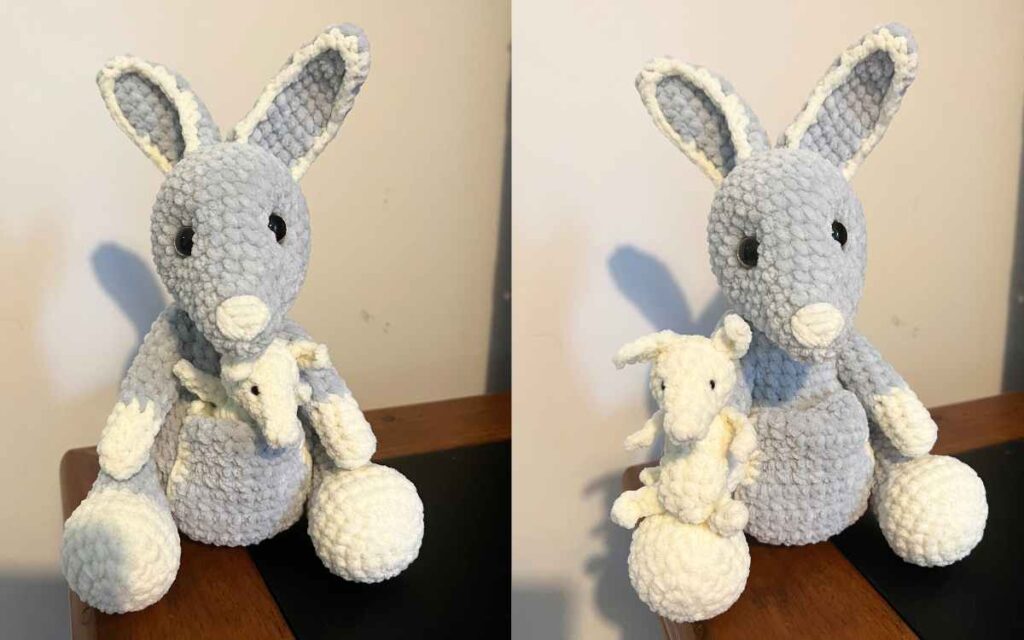 crochet wallaby joey in and out