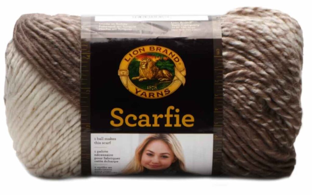 a photo of lion brand's scarfie yarn
