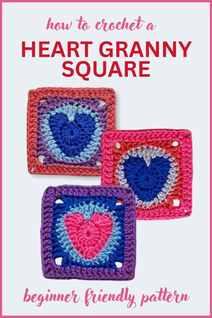 photos of heart granny squares