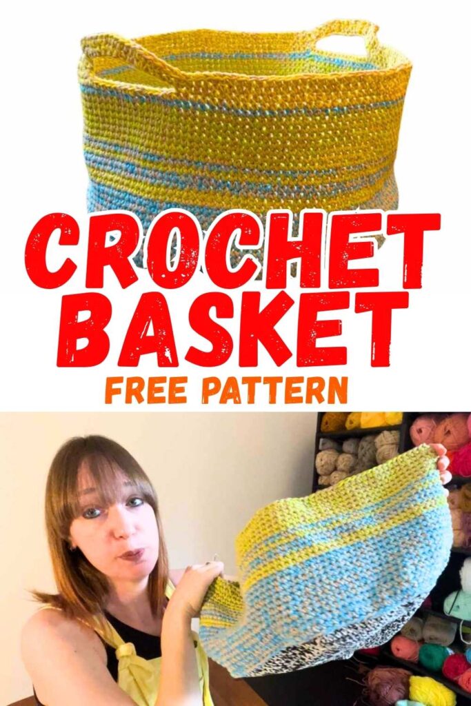 photos of a crochet basket