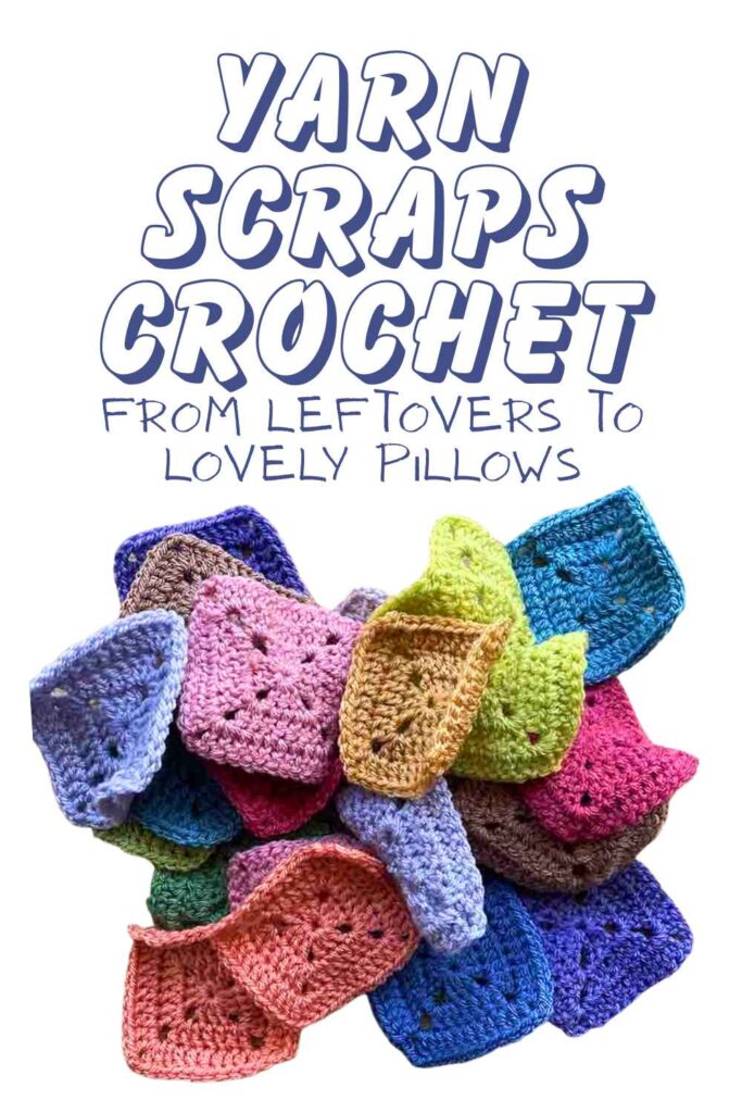 photo of crochet granny squares made from yarn scraps