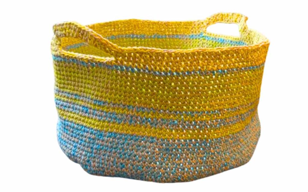 image of a massive crochet basket