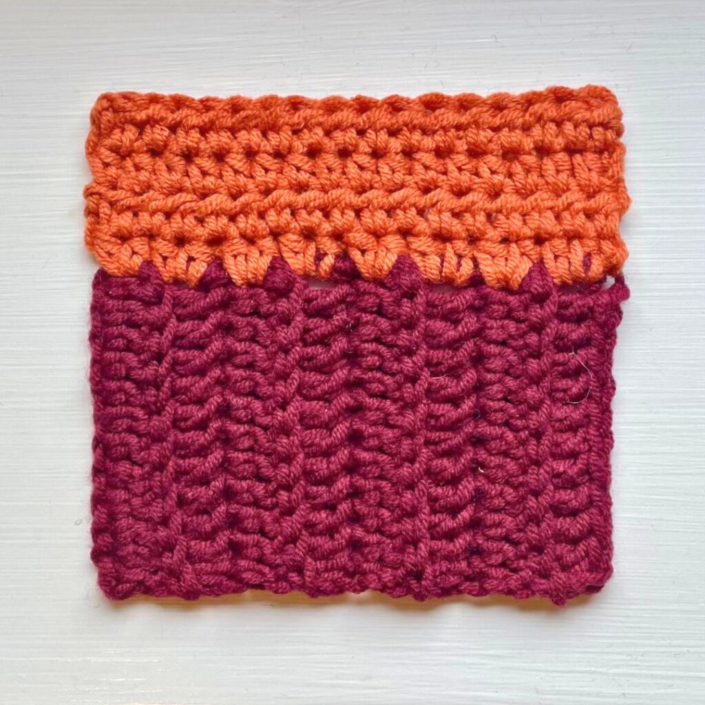 crochet ribbing first
