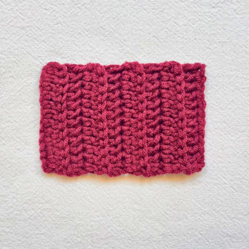 back loop only double crochet ribbing