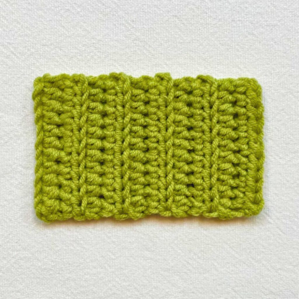 back loop only half double crochet ribbing