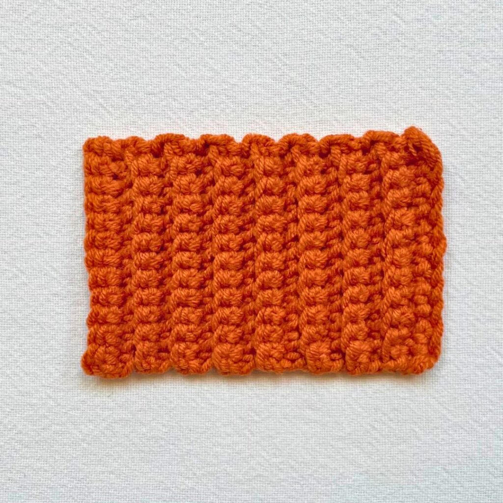 back loop only single crochet ribbing