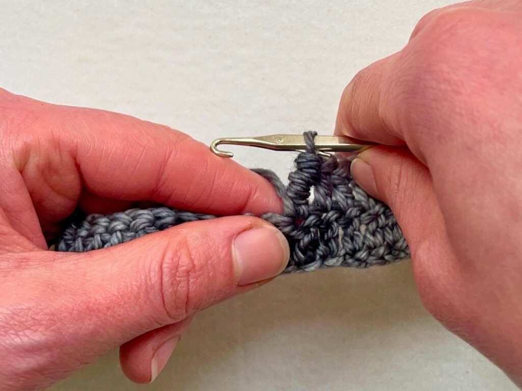 illustration of how to make a bullion stitch 2
