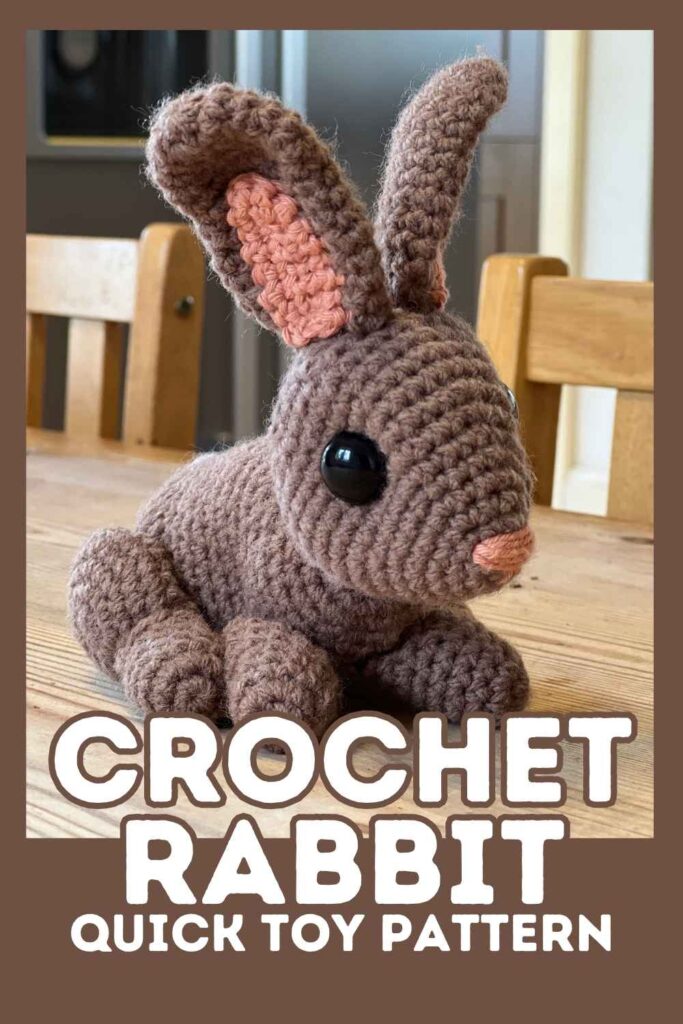 photo of a crochet rabbit
