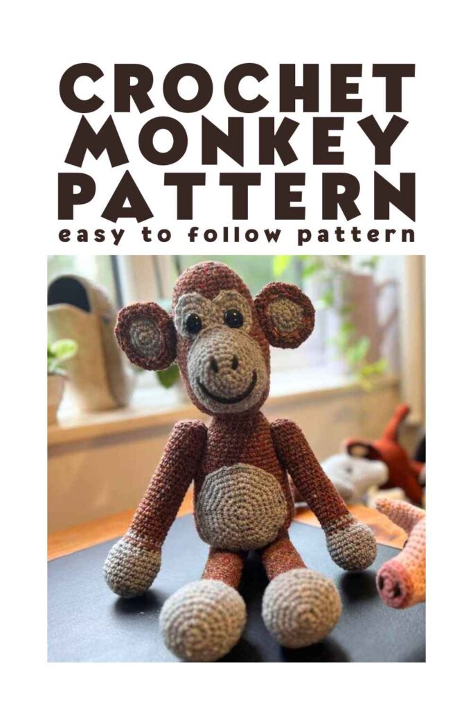 photo of a crochet monkey