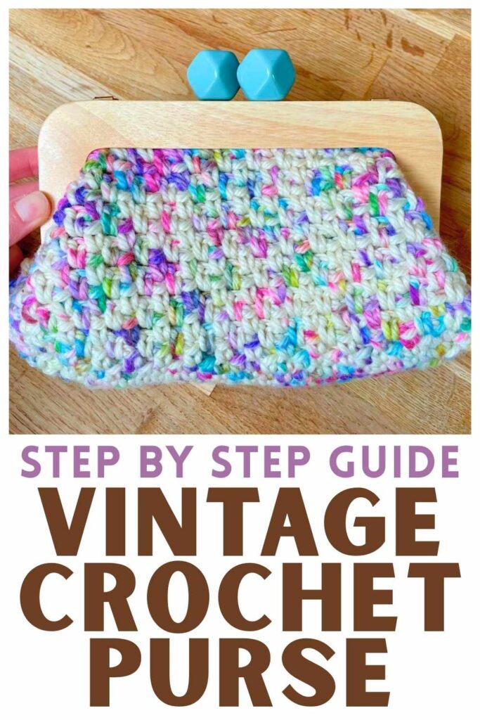photo of a crochet clasp purse