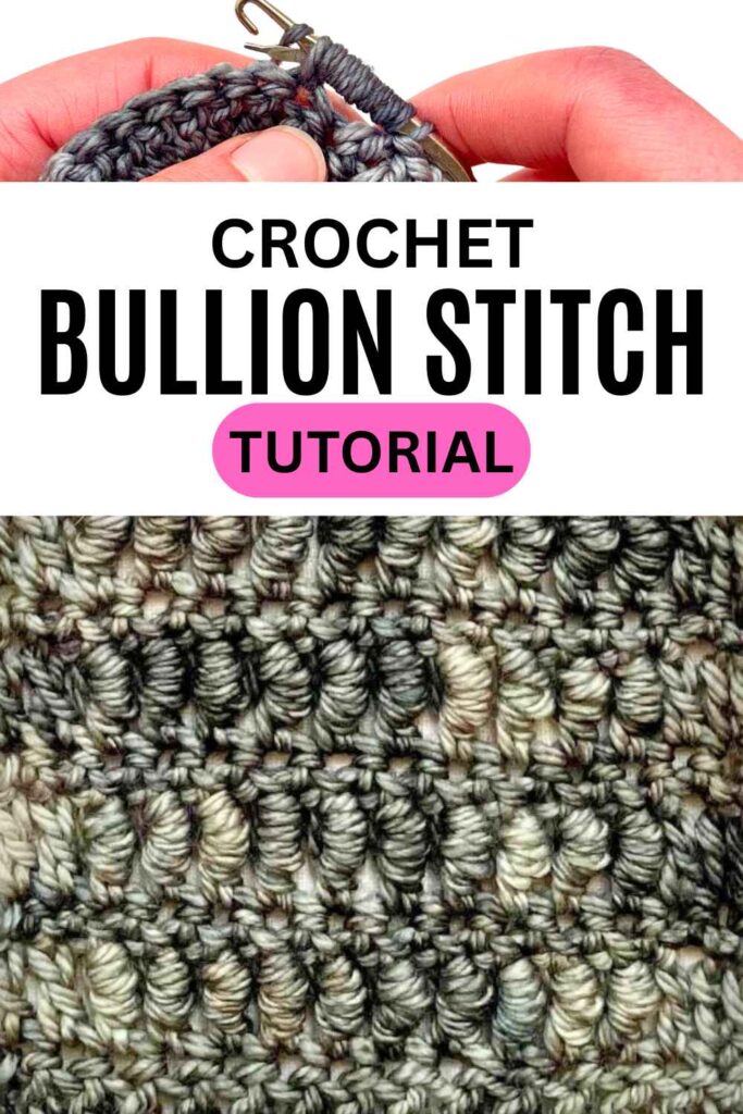 photo of crochet bullion stitch samples