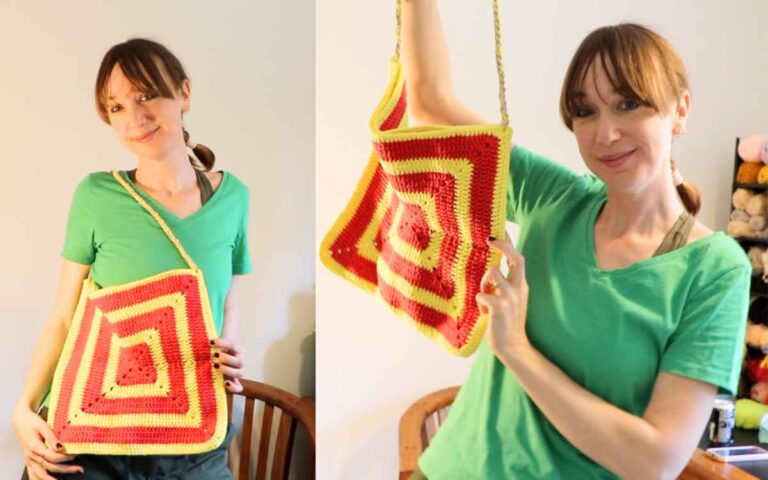 How To Crochet My Simplest Granny Square Tote Bag