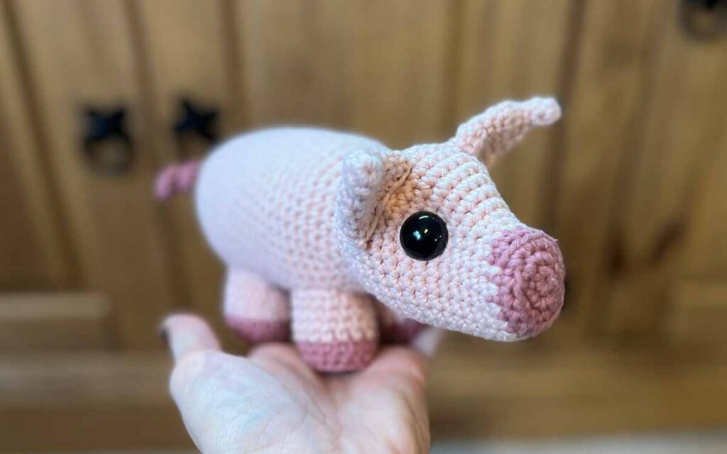 image showing my crochet piglet