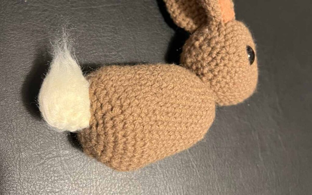 image showing crocheted rabbit tail