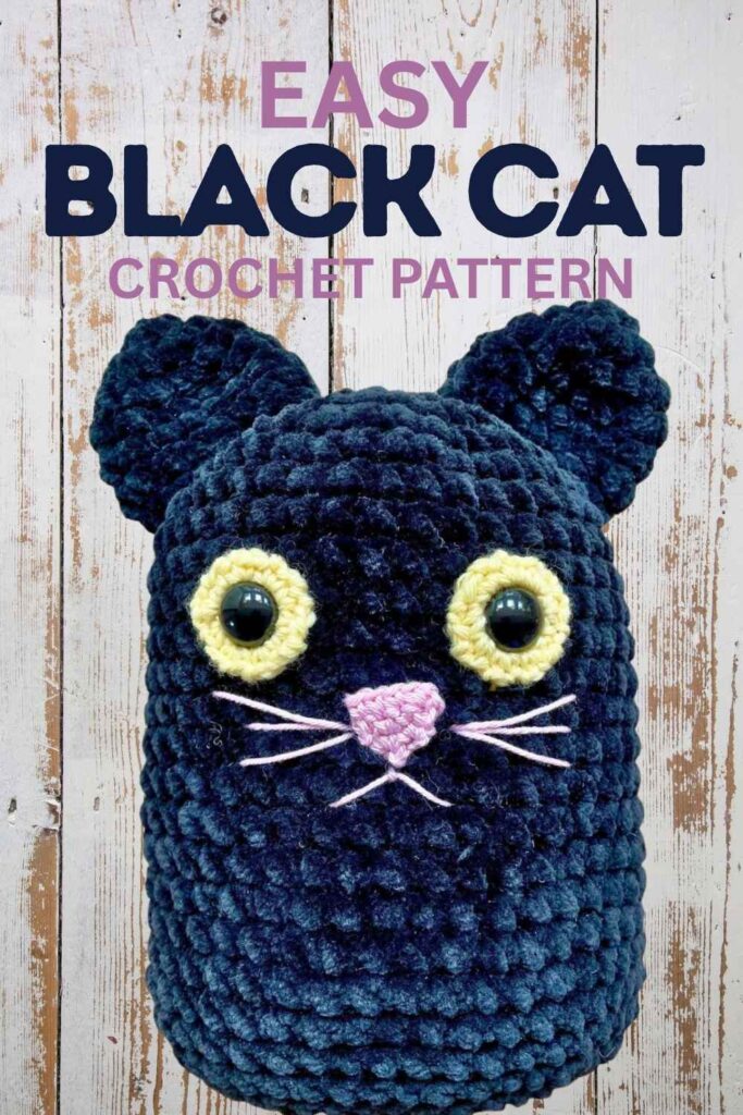 Photo of a black crochet cat