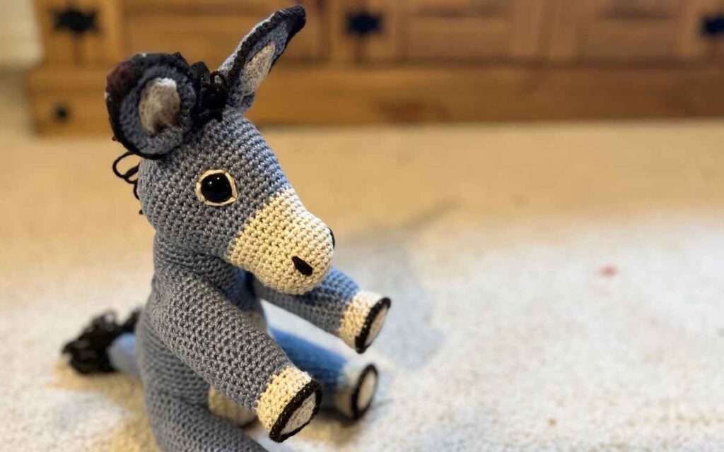 photo of amigurumi donkey 