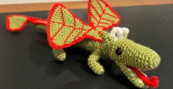 image showing the little crocheted dragon