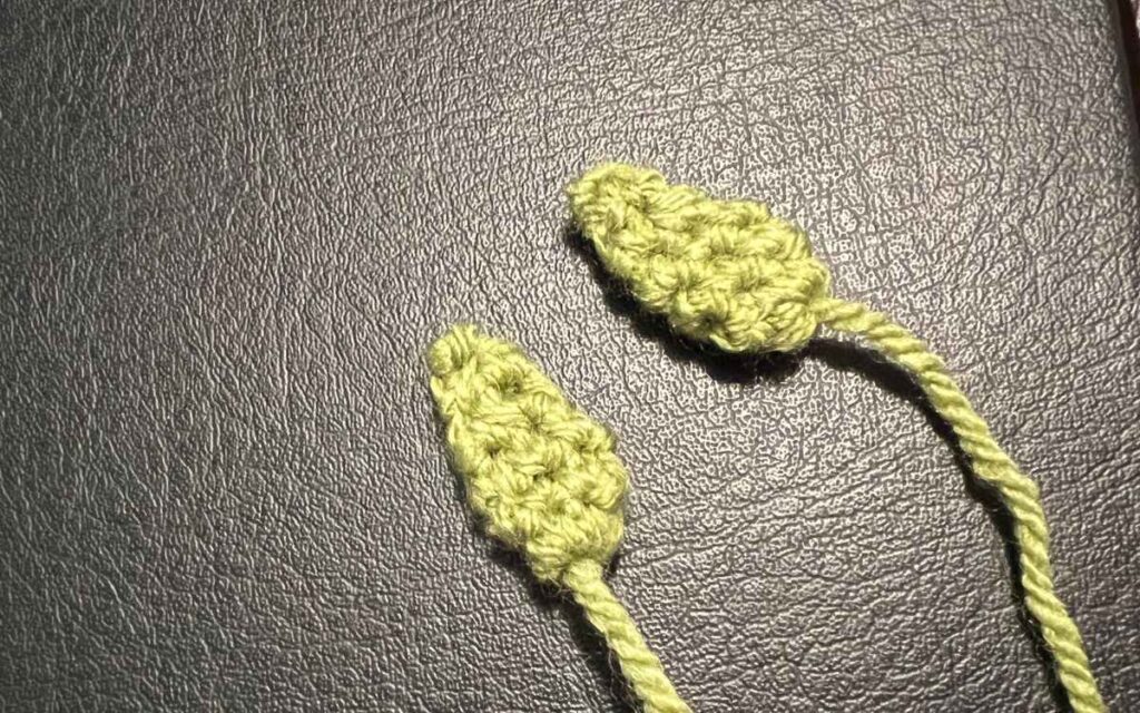 image showing the crochet dragon's ears