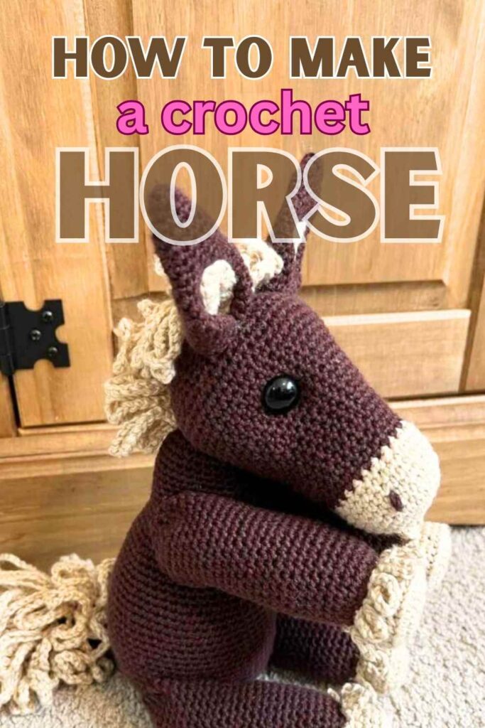 photo of a crochet horse