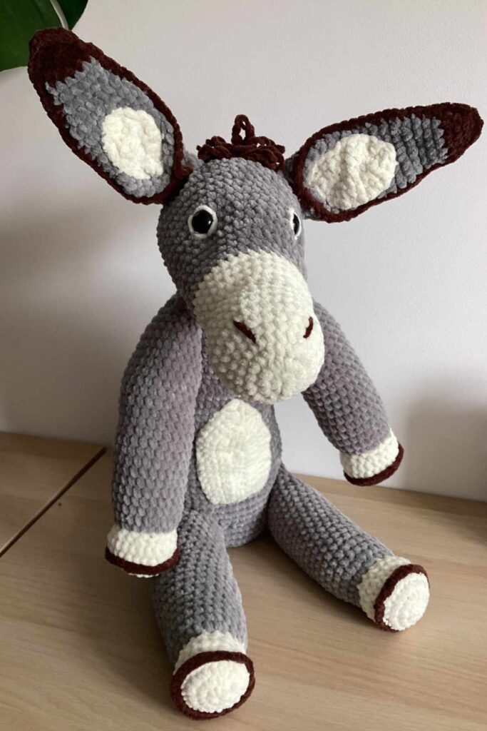 Jayne's crochet donkey in chenille