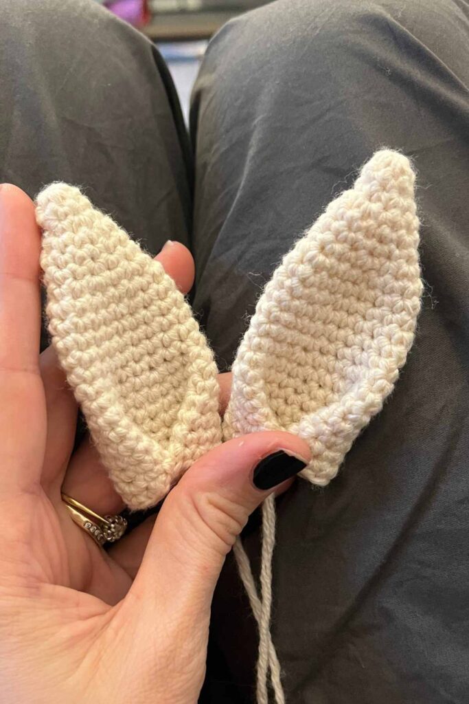 image of crochet zebra's ears
