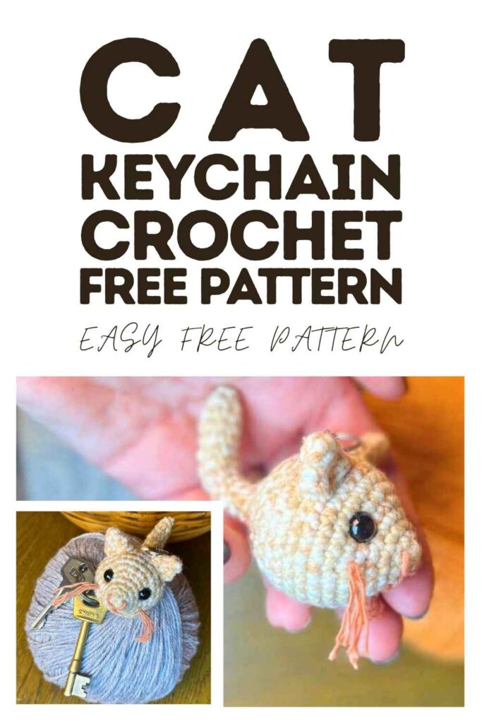 photo of cat keychains made from crochet