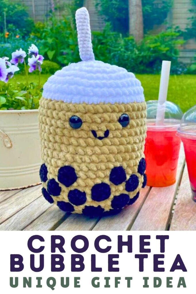photo of crochet bubble tea