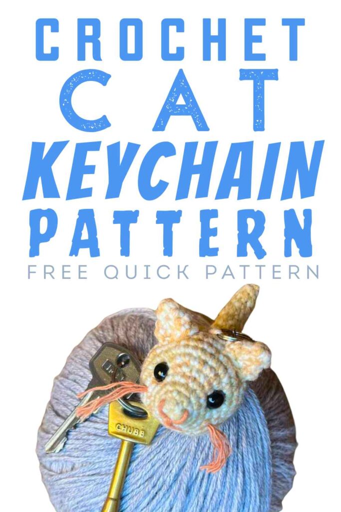 photo of a crochet cat keychain