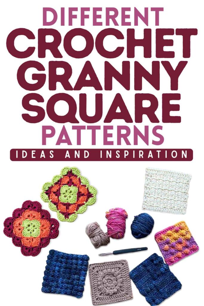 photo of several different crochet granny squares