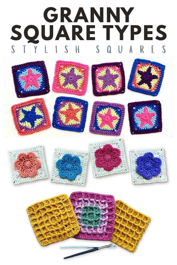 photo of different granny square types