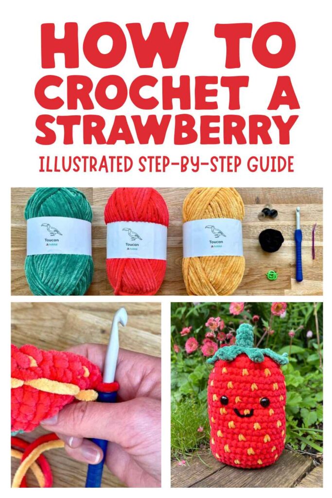 photos of crochet strawberry