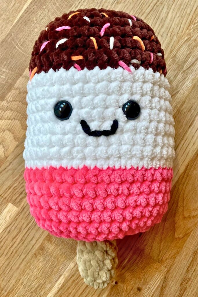 completed squishy crochet ice pop pattern