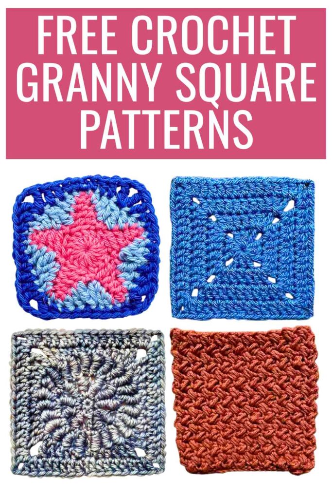 photo of 4 different types of granny squares