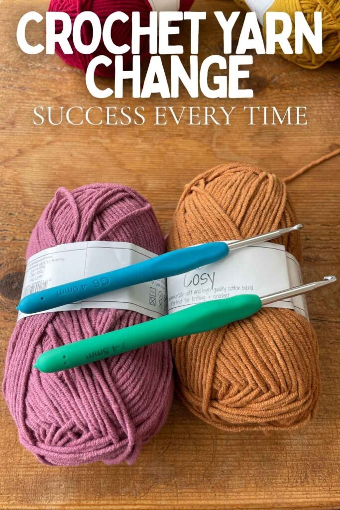 photo of yarn and crochet hooks