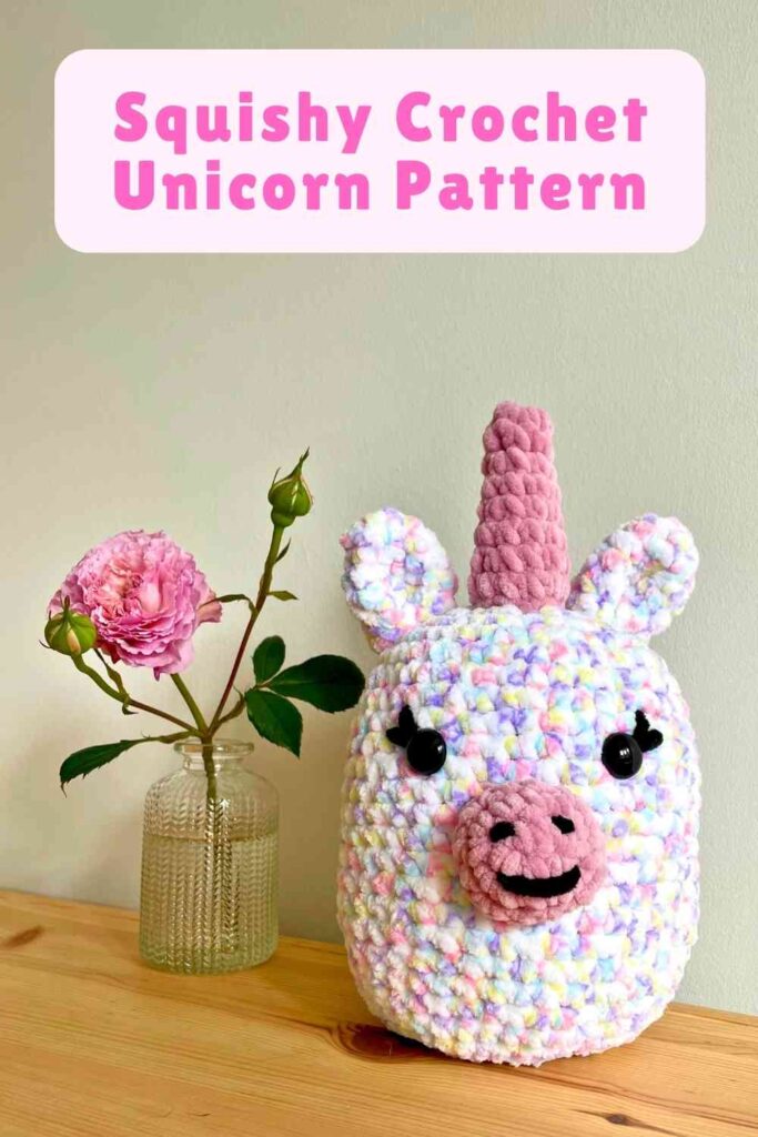 squishy crochet unicorn pattern pin