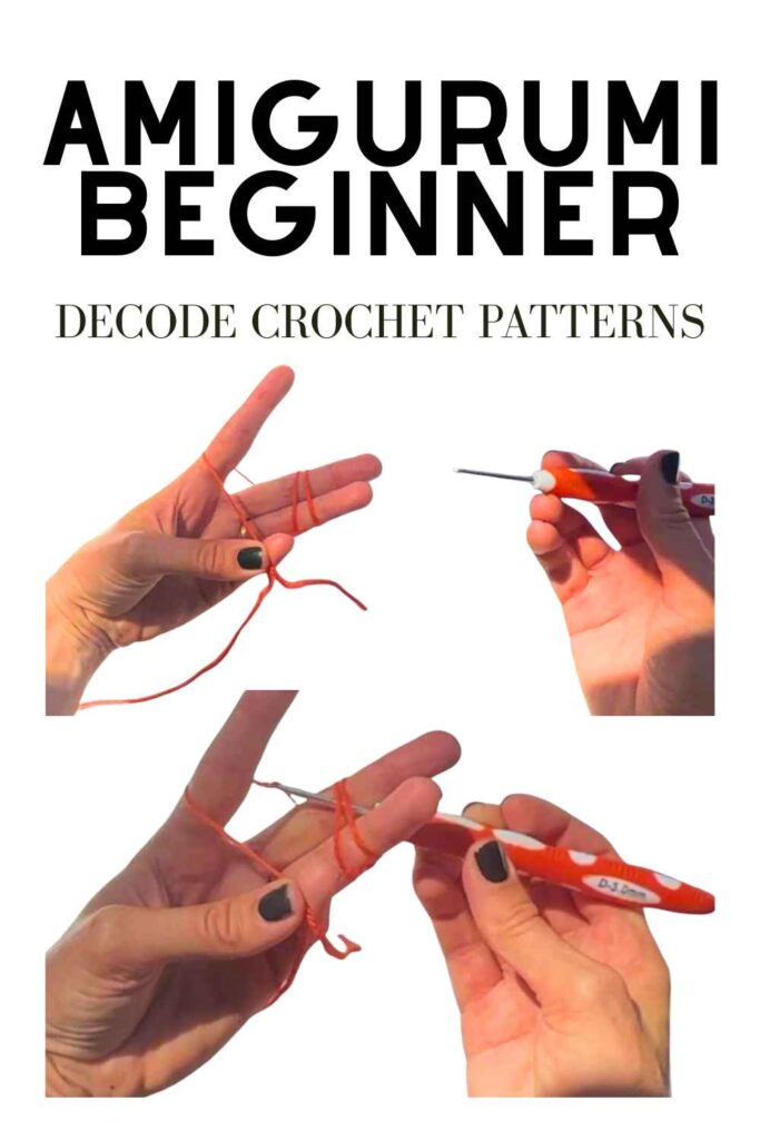 photo of hands, yarn and crochet hooks