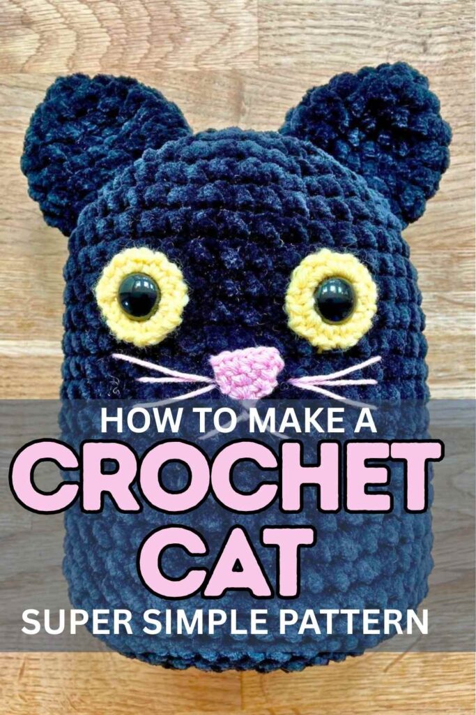 photo of a black crochet cat