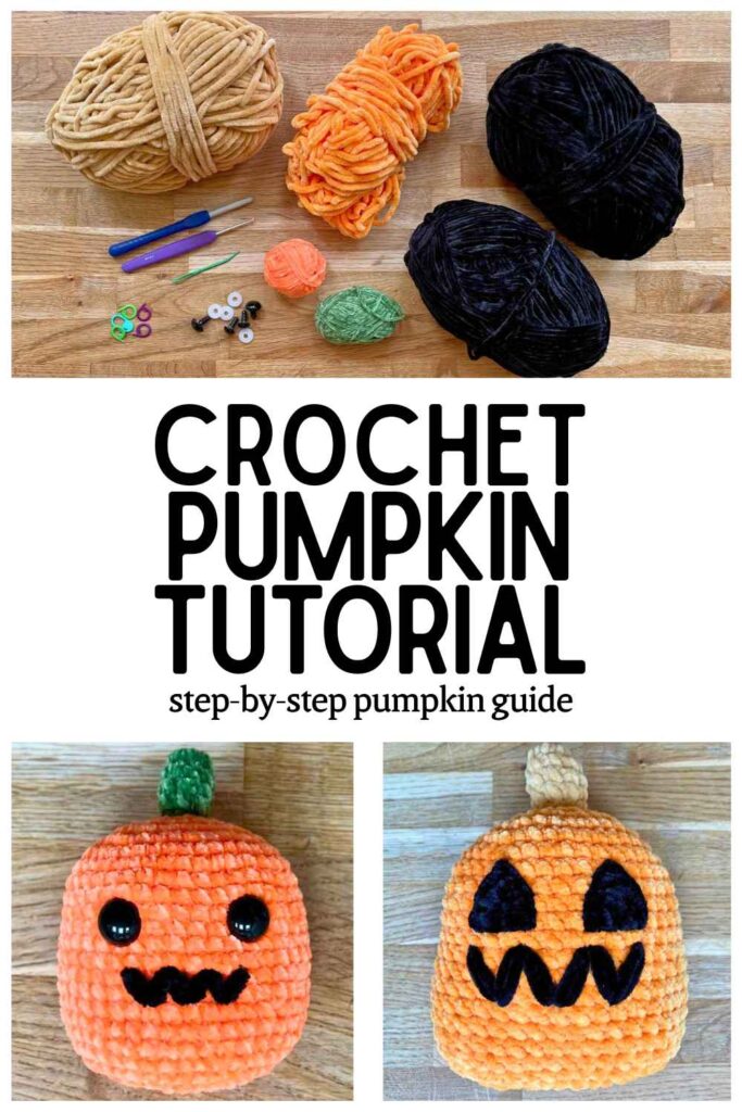 phots of crochet pumpkins