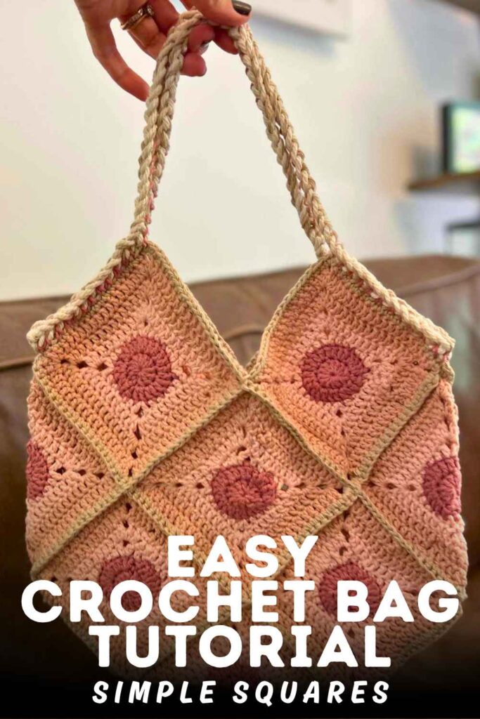 photo of an easy crochet bag